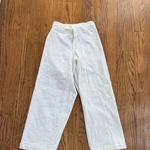 Madewell White Wide-Leg Denim Pants